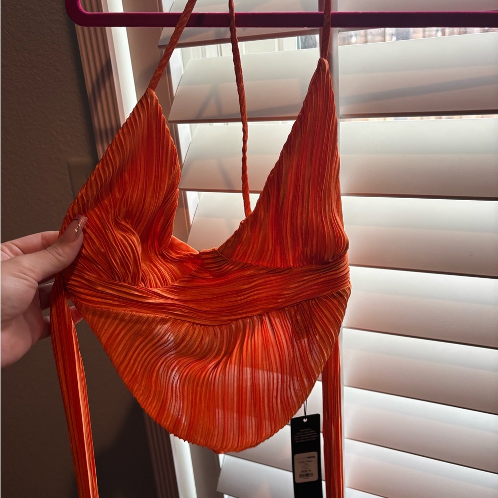 Fashion Nova Hattie Halter Top - Orange